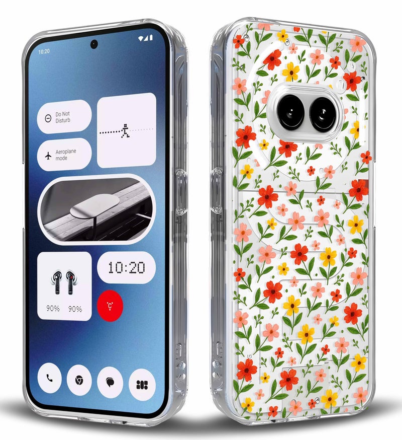 GIOIA BAZAAR for Nothing Phone 2A Case, Premium Transparent Hybrid Soft Slim Dust Proof Silicone Back Case Cover with Camera Protection Floral Design for Woman Girls (Pattern 4, Nothing Phone 2A) - Image 4