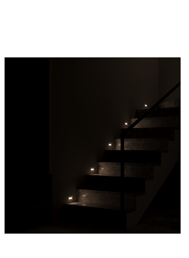 UCANDLE 6Pcs Rectangular Staircase Spotlight White Frame  - Image 3