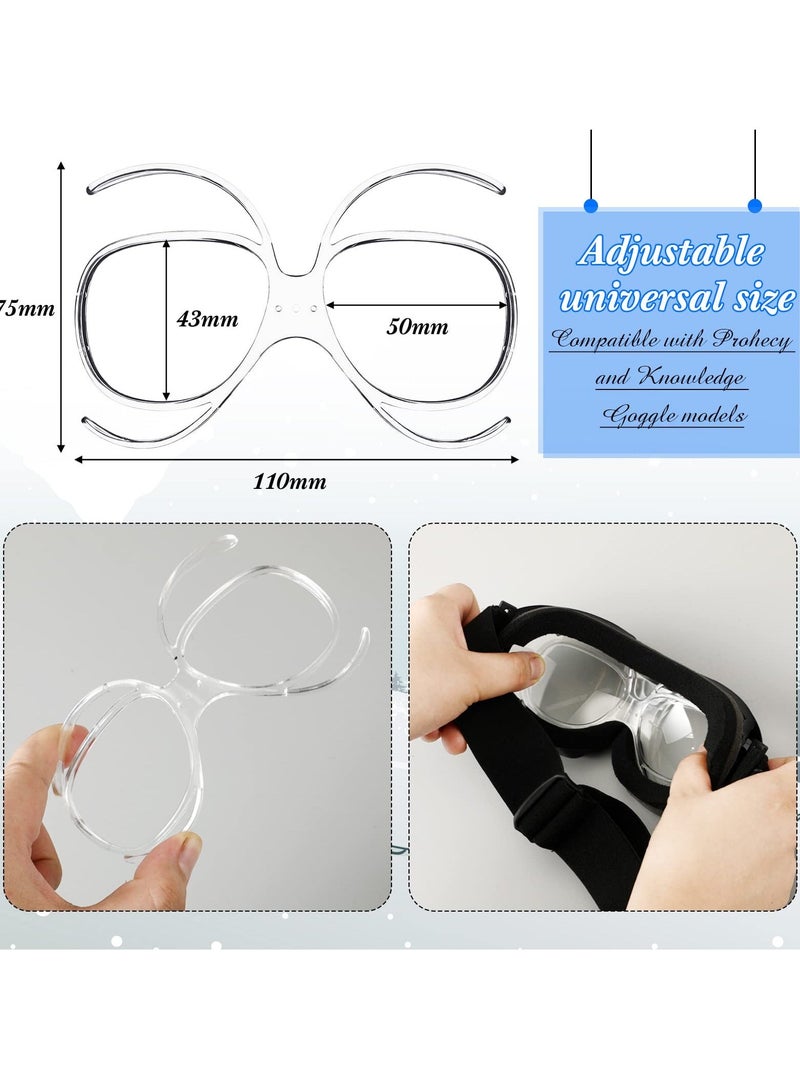 Ski Goggles RX Insert Optical Adaptor Ski and Snowboard Goggle Insert Adaptor Optical Insert for Glasses Wearers Universal Size Inner Frame for Snowboard Motorcycle Goggle 4 Pieces - Image 2