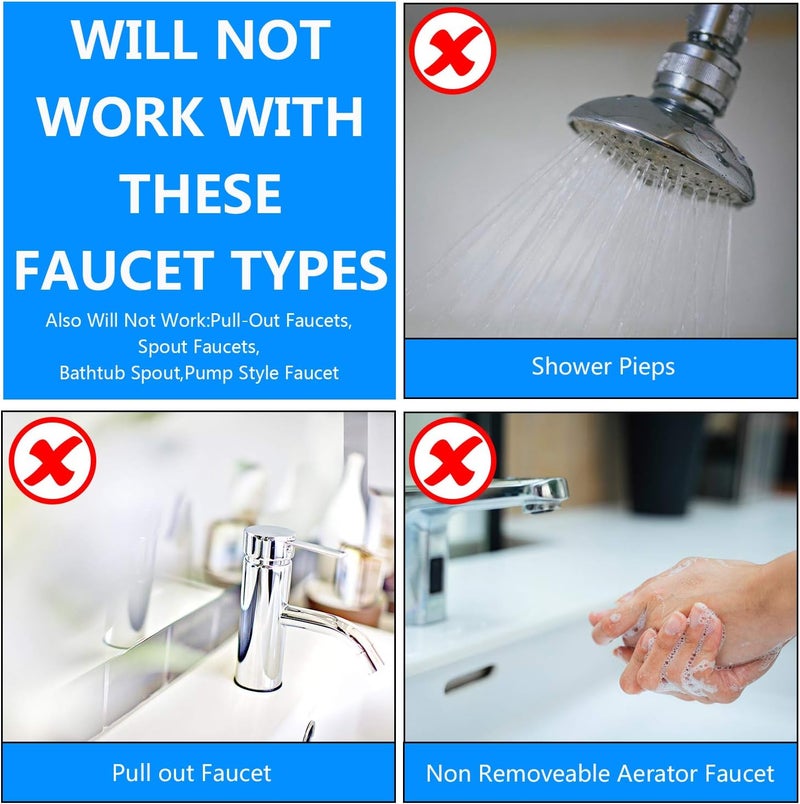 Hotop 7 Pieces Faucet Adapter Kit, Kitchen Sink Brass Aerator Male/Female Faucet Adapter to Connect Garden Hose, Water Filter, Standard Hose via Diverter - Image 5