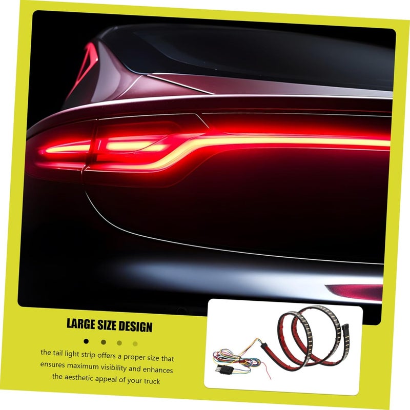 OUNONA Led Vehicle Tail Light Strip Dynamic Three-Row Brake Turn Signal Light for Pickup Trucks Enhanced Nighttime Visibility Fit for Safety and Style - Image 4