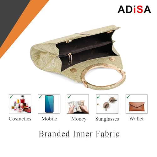 ADISA CL005 formal women girls clutch (Gold 1) - Image 4