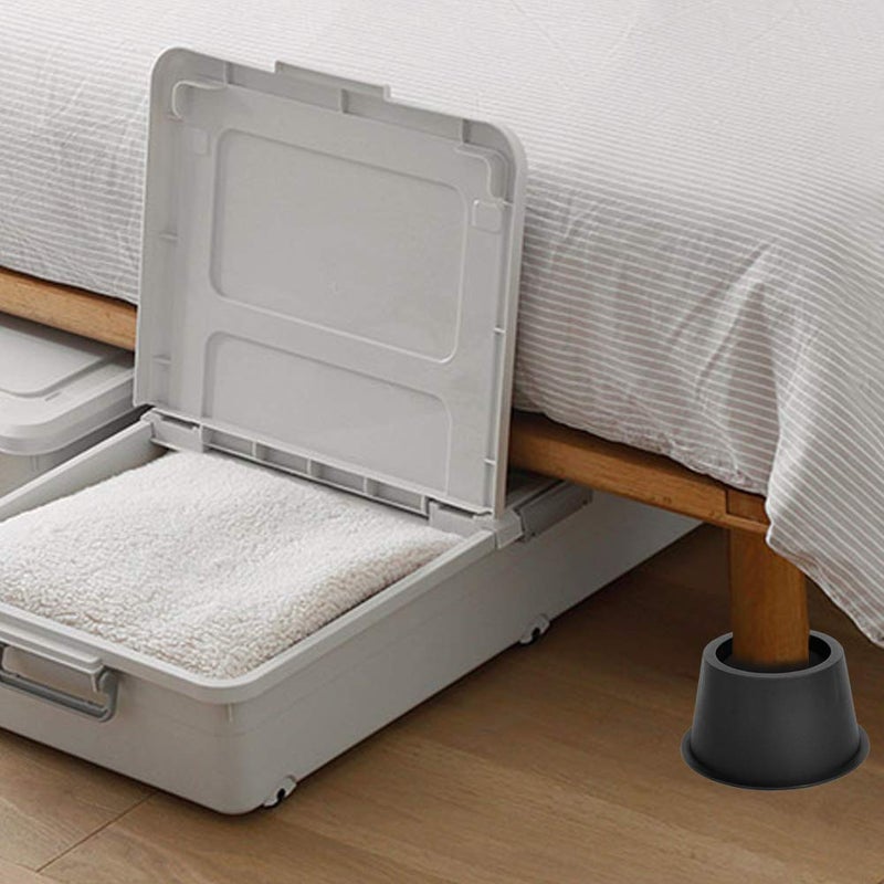 BTSD-home Round Bed Risers 3 inch Heavy Duty Furniture Risers Table Chair Risers Lift 10000 Pounds Rise up 2.5 inch Set of 4 Pieces (Black) - Image 3