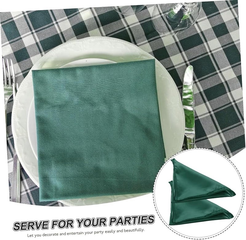 Valiclud 8 حزمة مناديل قماش الساتين القابلة لإعادة الاستخدام ناعمة قابلة للغسل لحفلات الزفاف المنزل - Image 5