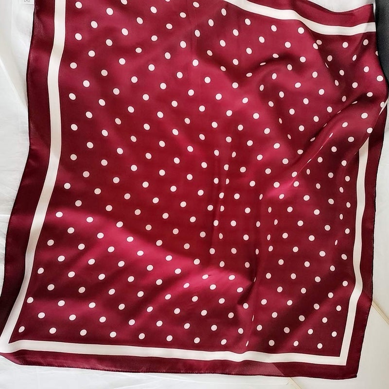 FONYVE Silk Feeling Scarf Medium Square Satin Head Wrap for Women 27.5 inches - Image 2