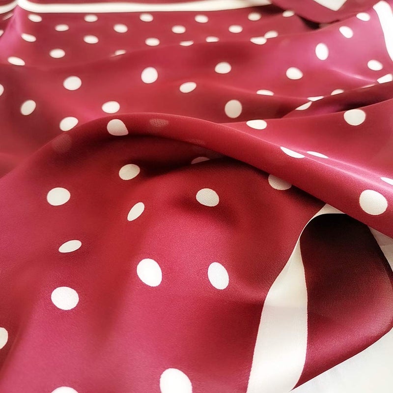FONYVE Silk Feeling Scarf Medium Square Satin Head Wrap for Women 27.5 inches - Image 3