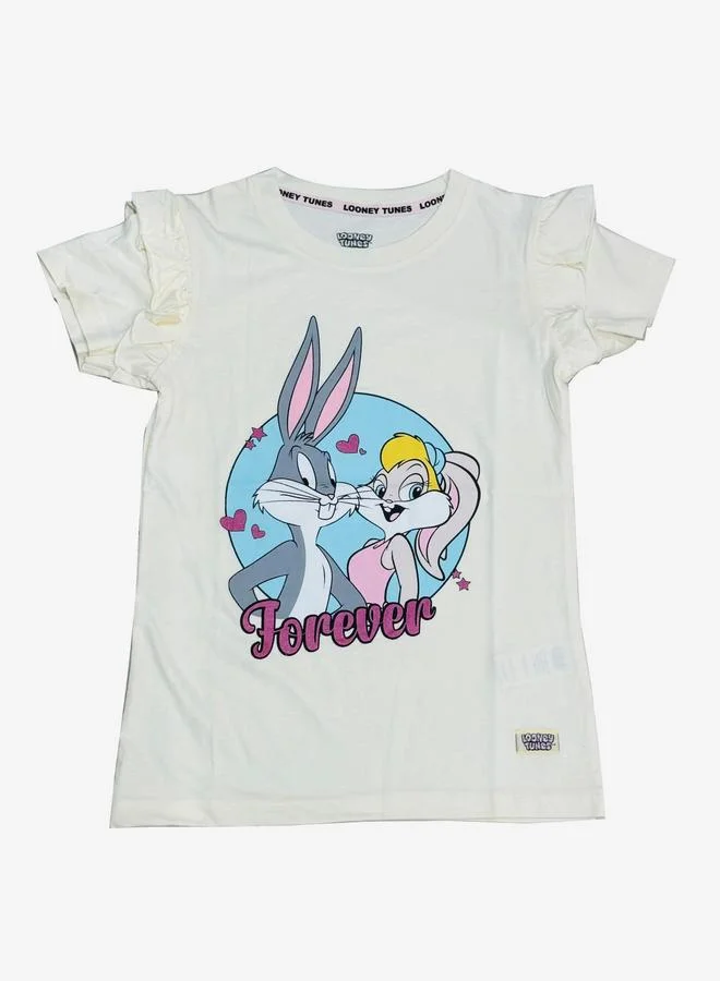 Looney Tunes Graphic Print Round Neck Fashion T-shirt