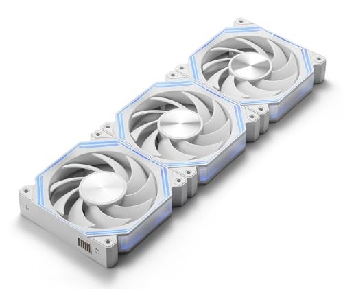 darkFlash INF34 120MM PC Case Fan DaisyChain up to 2000RPM Cooling 4Pin PWM ARGB CPU Cooling Computer Fan 3 Pack Forward White - Image 1