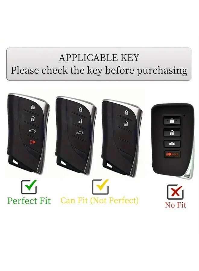 White Silvery TPU Key Case Cover Shell With Keychain For ES LS NX RX UX TX GX RZ LC LX 200 250 300 350 450 500 600 Models Durable Secure Stylish Car Key Holder - Image 4