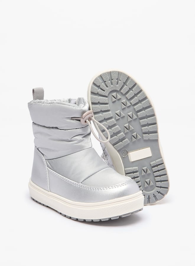 JUNIORS Girls Solid Ankle Boots with Zip Closure and Pull Tabs - Image 5