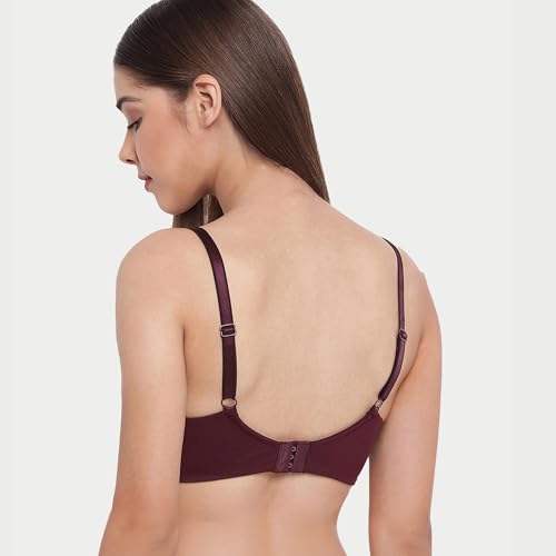 Enamor Non-Wired Fixed Strap Non Padded Womens Every Day Bra (Purple, 38D) - Image 2