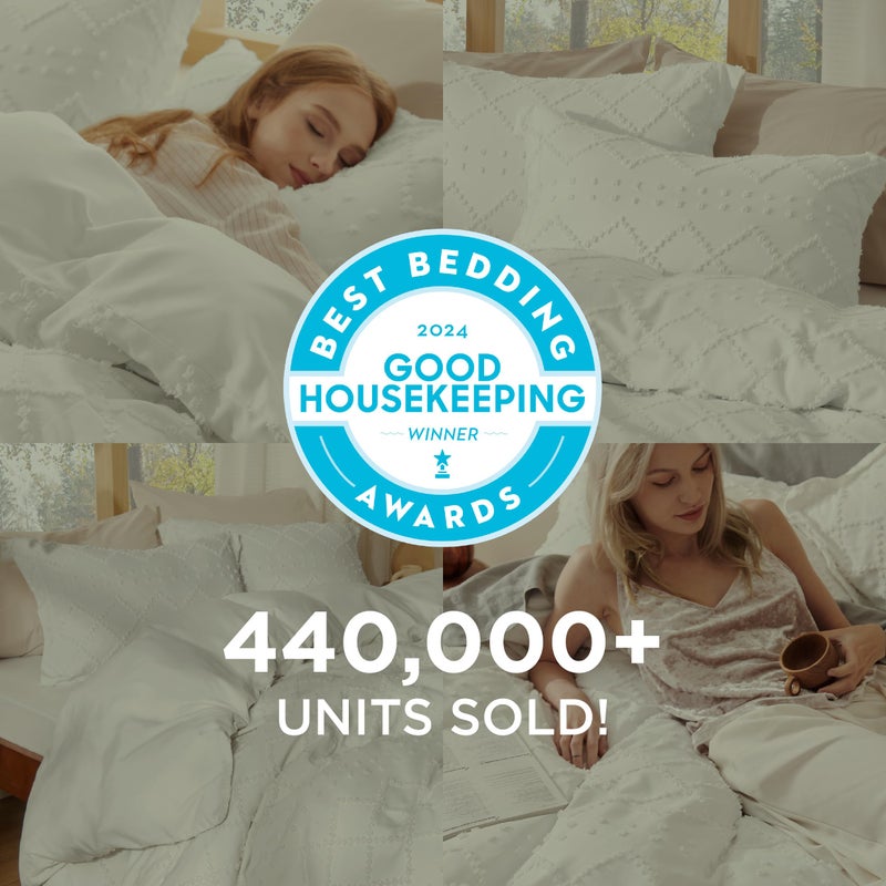 Bedsure Boho Duvet Cover King Size - Navy Breathable & Soft Boho Bedding, Machine Washable Comforter Cover for All Seasons, Includes 1 Duvet Cover 104"x90" with 2 Pillow Shams & Zipper Closure - Image 2
