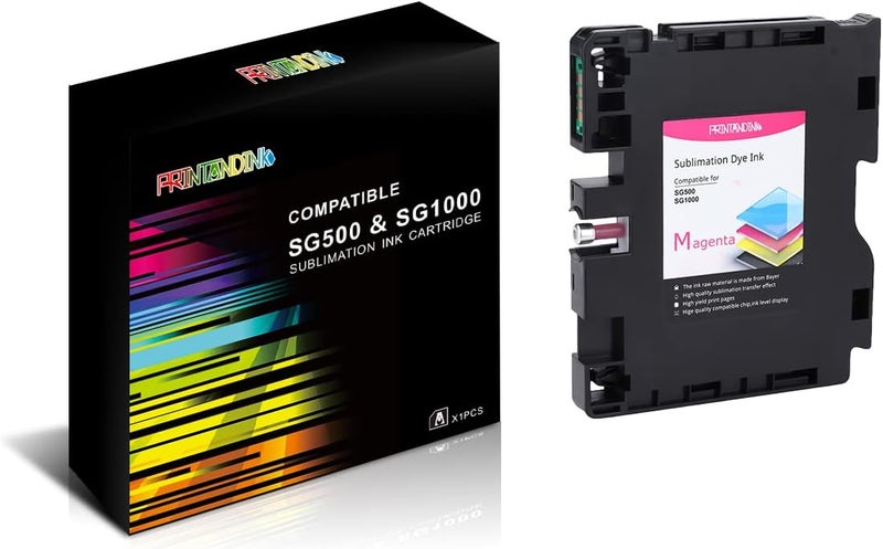 PRINTANDINK SG500 SG1000 Ultra High Definition dye Sublimation Ink Cartridge Magenta with Latest firmware Version 3.6.0 and Compatible with Sawgrass Virtuoso SG500 SG1000 - Image 1