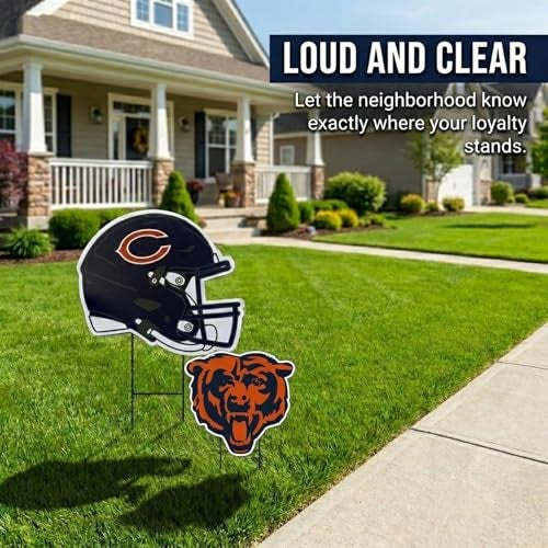 Proformance Home NFL Chicago Bears Logo & Helmet 2 Pack Yard Sign Set - Image 2