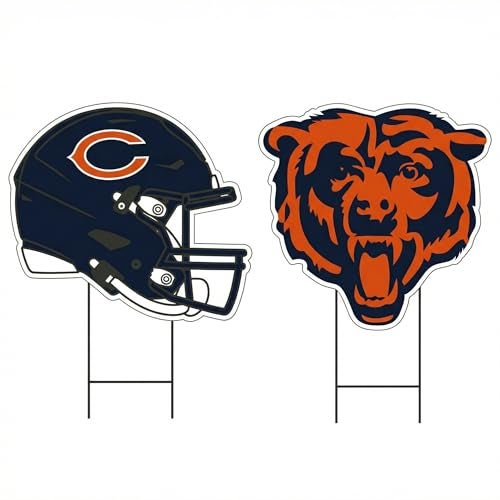 Proformance Home NFL Chicago Bears Logo & Helmet 2 Pack Yard Sign Set - Image 1