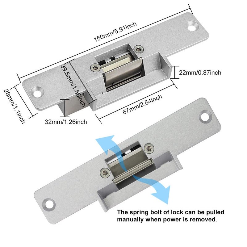 Gaocinys WiFi Tuya App Access Control System Kit Waterproof RFID Access Control Keyboard, Fail-Safe Electric Strike Lock, 12VDC Power Supply, Door Switch Button, 125 KHz RFID Badge Keyring - Image 2