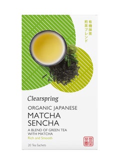 Clearspring Organic Japanese Matcha Sencha Green Tea, 20 Tea Bags 