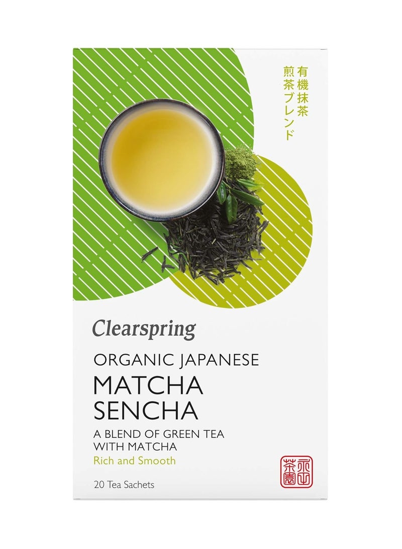 Organic Japanese Matcha Sencha Green Tea, 20 Tea Bags