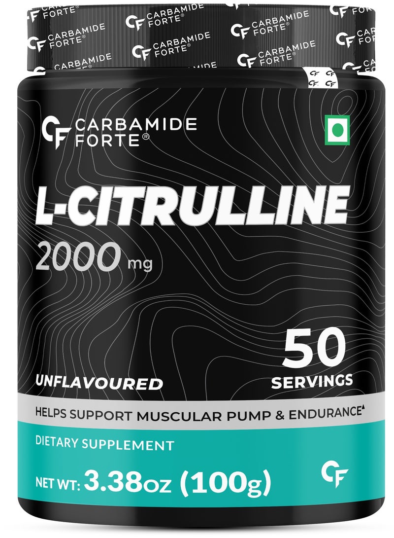 Carbamide Forte L Citrulline Malate - 100g | L Citrulline Supplement - 50 Servings | Unflavoured & Supports Endurance - Image 1