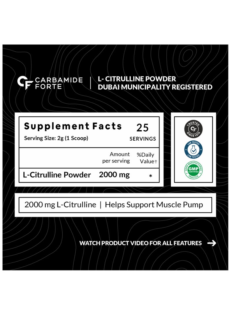 Carbamide Forte L Citrulline Malate - 100g | L Citrulline Supplement - 50 Servings | Unflavoured & Supports Endurance - Image 2