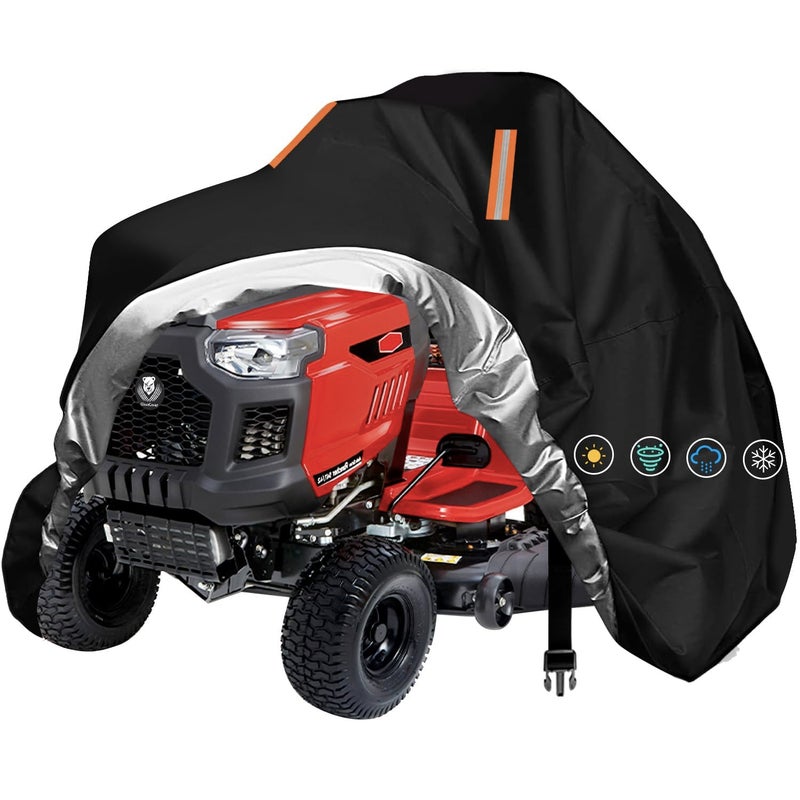 ClawsCover Riding Lawn Mower Cover Waterproof OutdoorTearproof 210D Polyester Ride OnTractor Cover for UV Dust RainWindproofUniversal Fit Decks up to 54 Lawnmowers75Lx49Wx49HEssential - Image 2