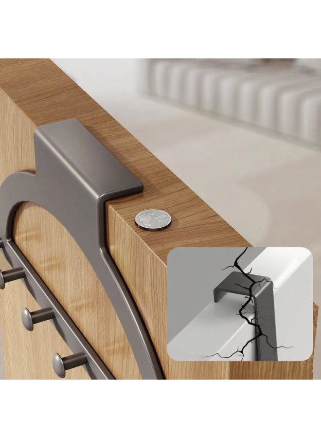 هومستر نصف دائرة فوق خطافات الباب - رف الباب متعدد الأغراض مع 6 خطافات، فوق الباب معطف المعلق، خلف غرفة النوم الحمام، معطف معطف المعطف المعلق للمناشف، ملابس رمادي - Image 3