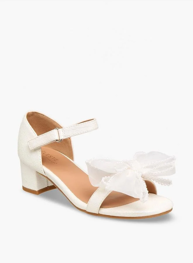 سيليست Girls Block Heel Ankle Strap Sandals Ramadan Collection