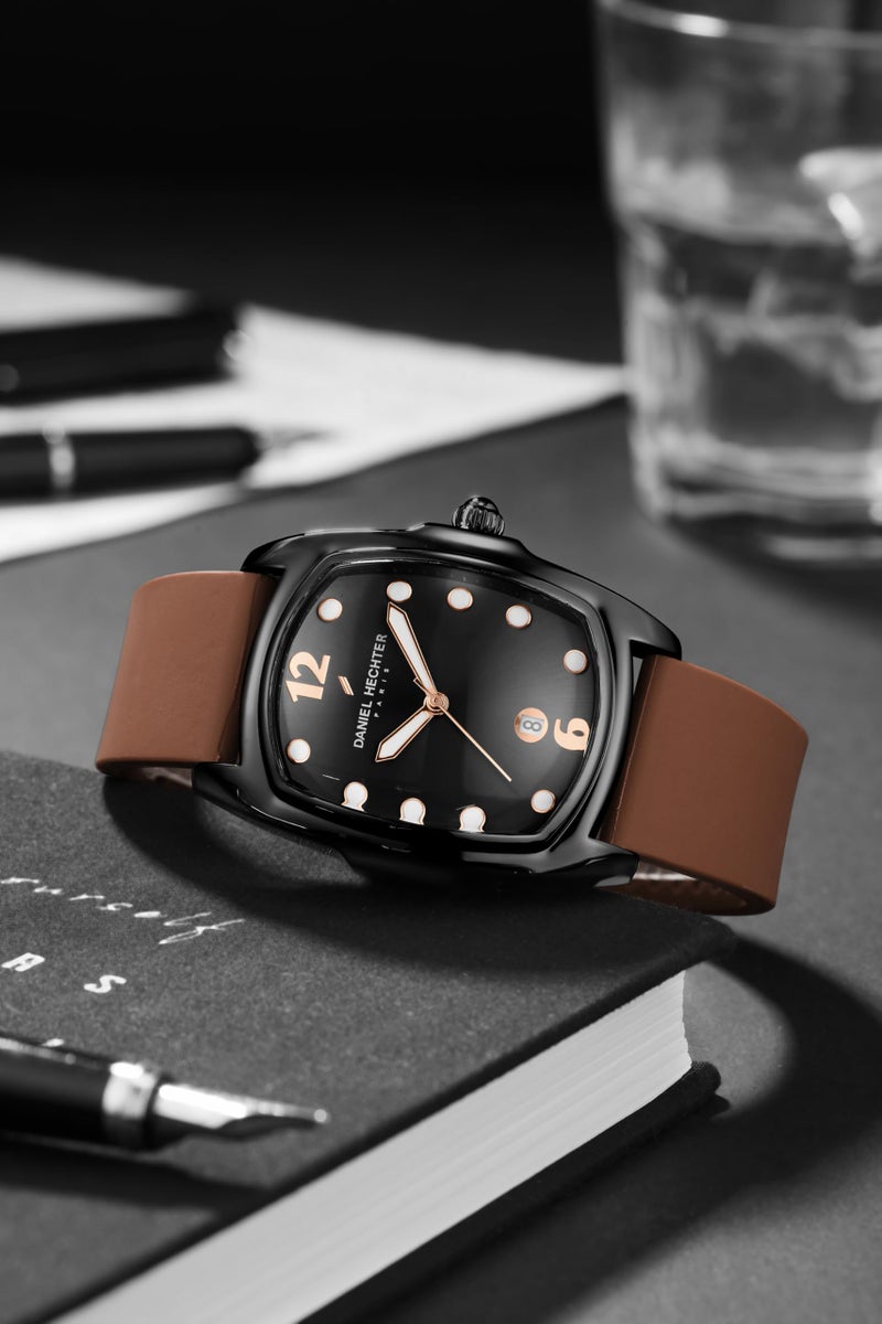 Daniel Hechter Paris Cite Collection Analog Watch for Men with Square Dial, Magnifier Dome Glass, Date Display, Quartz Movement and Silicone Strap - DHM1017 - Image 3