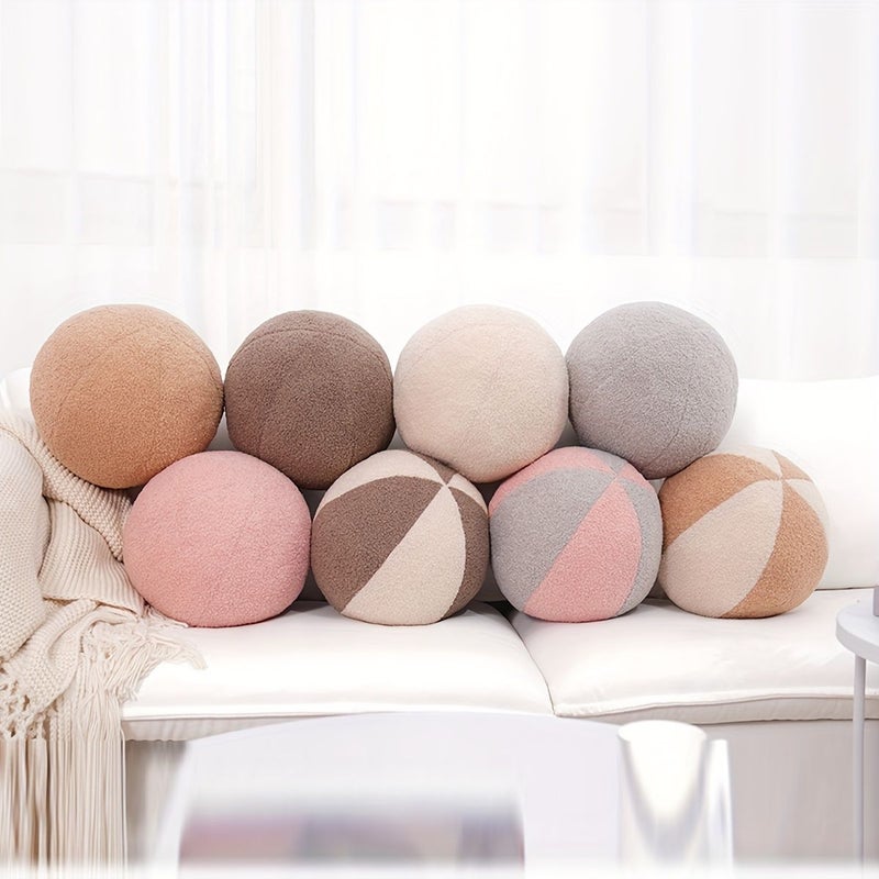 Black Round Plush Throw Pillow 11.81 Inch Fluffy Circle Cushion for Bedroom Living Room Couch Decor - Image 2