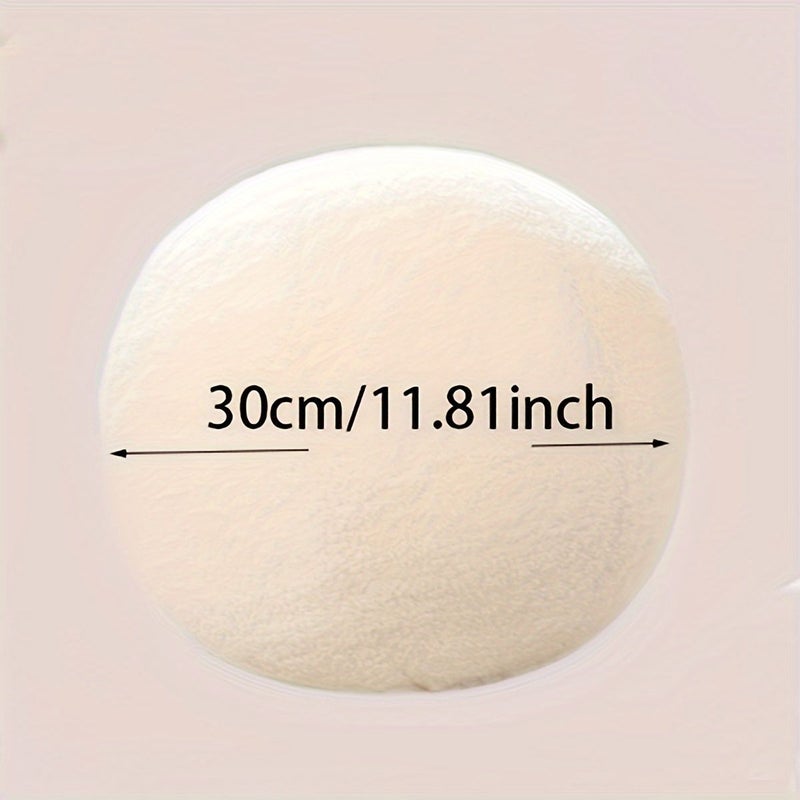 Black Round Plush Throw Pillow 11.81 Inch Fluffy Circle Cushion for Bedroom Living Room Couch Decor - Image 3