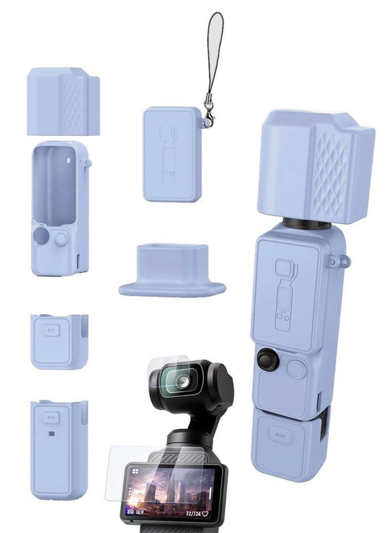 Rayco Silicone Protective Cover for DJI Pocket 4, Full Camera Case with Lens Protector, Screen Protector and Anti Loss Strap–Shockproof, Anti-Slip, Washable, Precise Cutouts for  Pocket 4 - Image 1