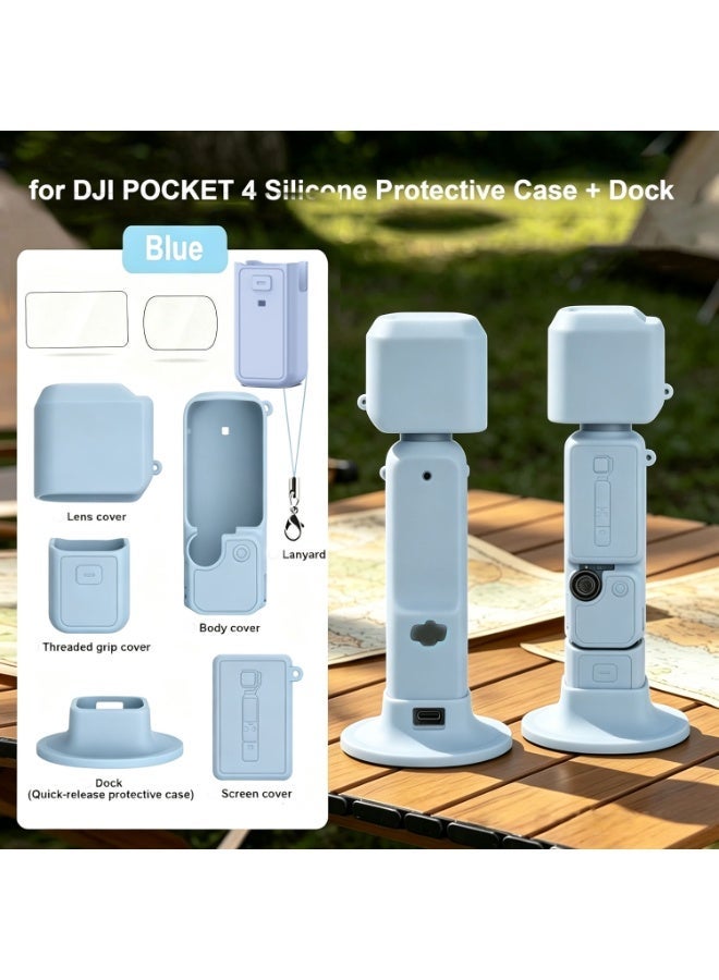 Rayco Silicone Protective Cover for DJI Pocket 4, Full Camera Case with Lens Protector, Screen Protector and Anti Loss Strap–Shockproof, Anti-Slip, Washable, Precise Cutouts for  Pocket 4 - Image 2