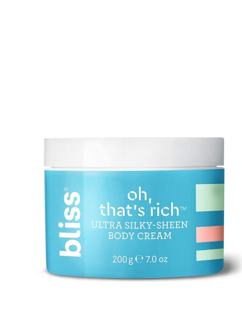 BLISS Bliss Oh, That's Rich Ultra Silky-Sheen Body Cream | Instantly Absorbs | Smooth & Soothe the Driest Skin | Paraben Free, Cruelty Free | 7.0 oz - Image 1