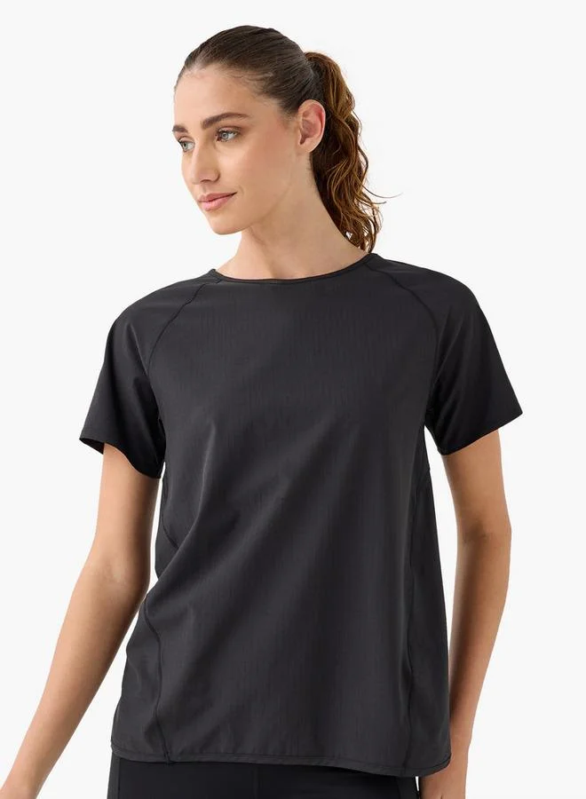 ADOT by Splash Ribbed T-shirt with Raglan Sleeves