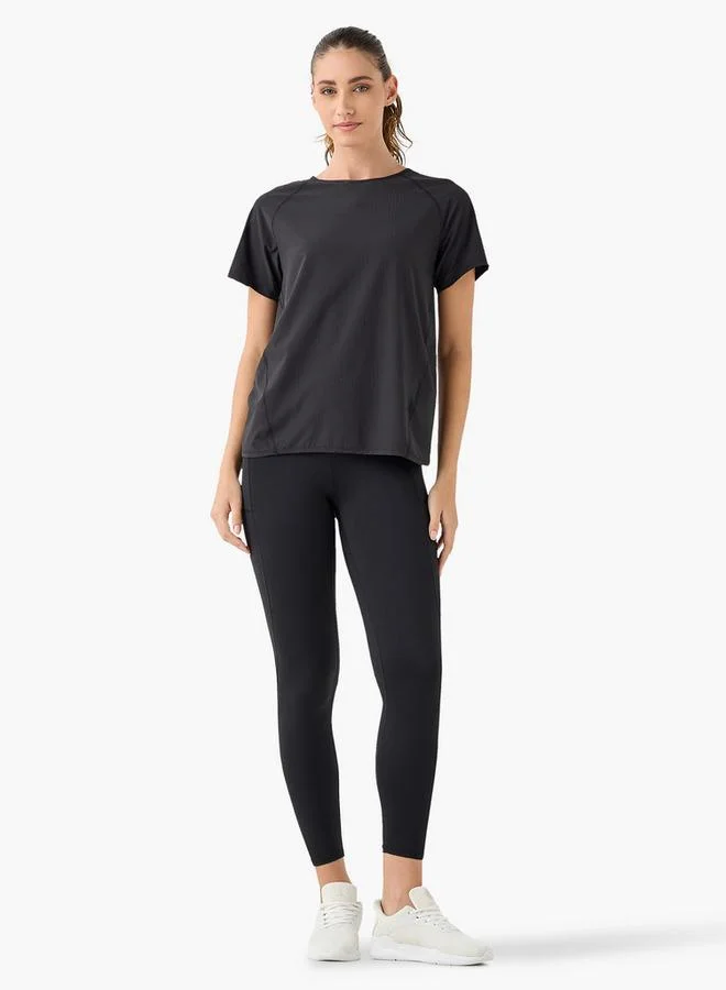 ADOT by Splash Ribbed T-shirt with Raglan Sleeves