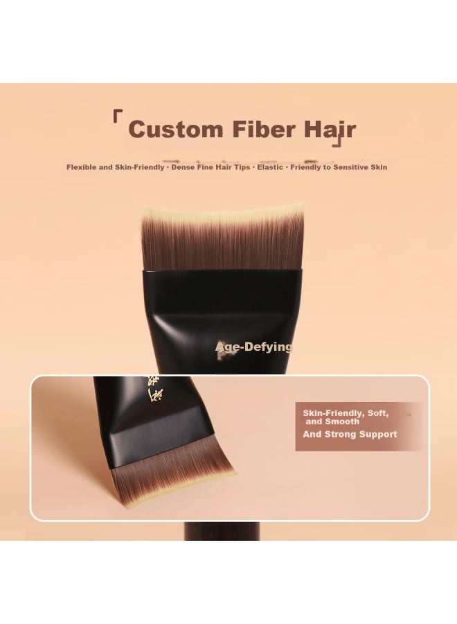 Reverse Anti-aging Sandalwood T69 Curved Foundation Brush Polished Long-lasting Makeup Powder-resistant Early Morning Commuting Sensitive Skin Suitable Brush - Image 2