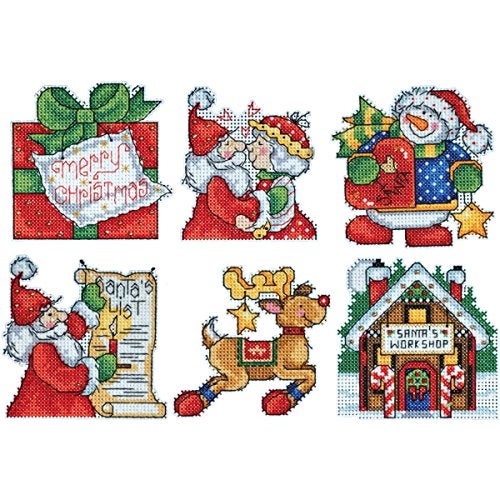 Tobin Santa's Workshop Ornaments Counted Cross Stitch Kit, 3 by 4-Inch, 14 Count, Set of 6 DW1692 - Image 4