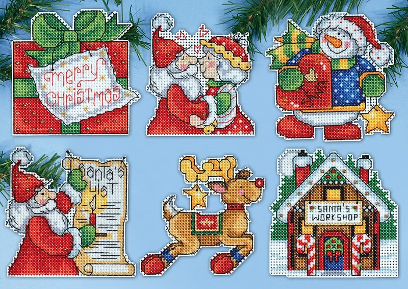 Tobin Santa's Workshop Ornaments Counted Cross Stitch Kit, 3 by 4-Inch, 14 Count, Set of 6 DW1692 - Image 5