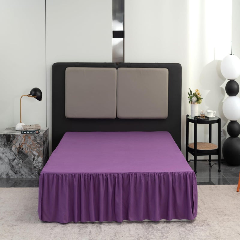 TSUTOMI سرير تنورة بحجم كوين حجم سرير مكدّة مع زوايا مقسمة سرير كوين سرير 14 بوصة إسقاط تسوتومي بحجم كوين سرير تنورة العنب لتنورة سرير متكثر مع زوايا مقسمة سرير سرير بحجم كوين - Image 1