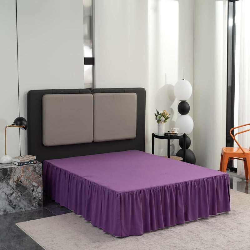 TSUTOMI سرير تنورة بحجم كوين حجم سرير مكدّة مع زوايا مقسمة سرير كوين سرير 14 بوصة إسقاط تسوتومي بحجم كوين سرير تنورة العنب لتنورة سرير متكثر مع زوايا مقسمة سرير سرير بحجم كوين - Image 5