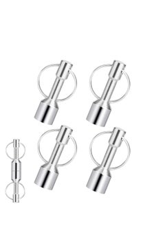 Metal Magnet Keychain 4 Pack, Metals Test Magnet Hanging Keys Holders, Strong Magnetic Pendant Weight Key Chain, Jewelry Test Magnet, Pocket Keyring Magnet Holder with Split Ring