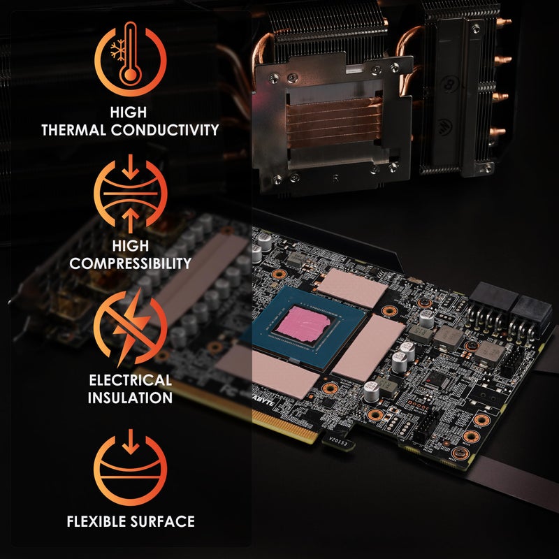 Thermal Grizzly وسادة حرارية جريزلي مينوس 8-100x100x2.0 مم، وسادة واجهة حرارية، غير موصلة كهربائياً، ذات موصلية حرارية عالية وقابلية للضغط لوحدات التخزين SSD، وحدات معالجة الرسوميات GPUs والإلكترونيات. - Image 2