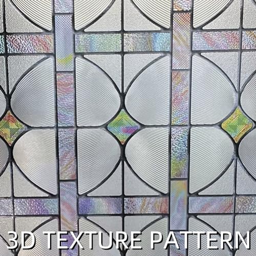 ADD.HERES 3D Stained Glass Window Film Decorative Window Privacy Film for Bathroom Front DoorHome Sun Blocking Heat Control Static Cling A Million Dream 354inch x 787inch - Image 3