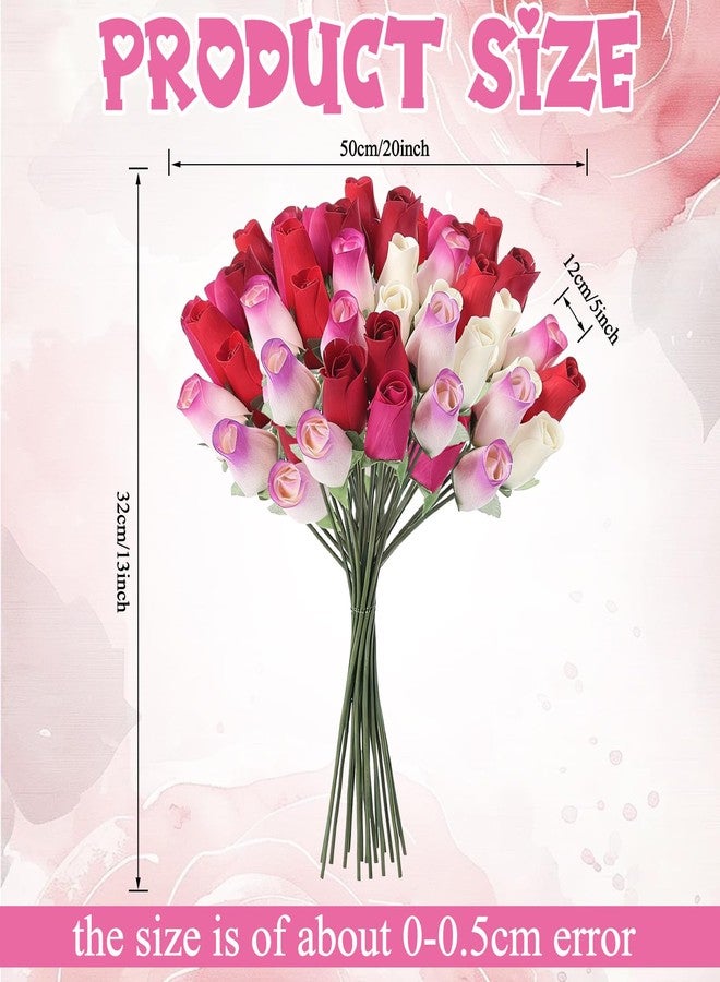 Suncalla 24 Pcs Wooden Roses 13'' Beautiful Realistic Wood Roses Flower for Mother Day Preserved Wedding Reception Holiday Homer Decor for Mom Dad(Multicolor) - Image 2