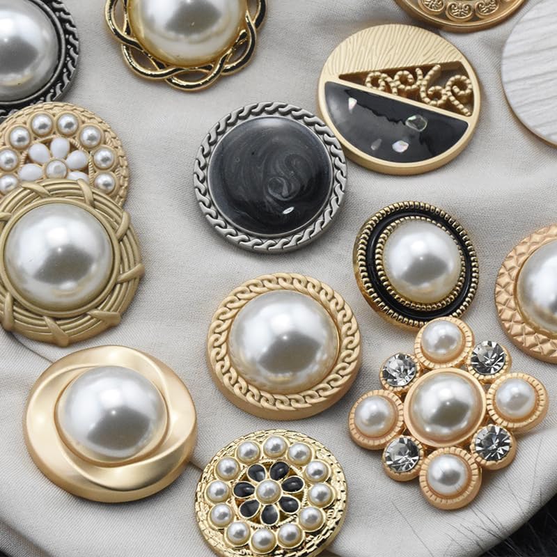 18-25MM 10PCS Coat Pearl Flower Buttons Coat Pearl Buttons for Sewing White Flat(5# Style,32L=20.0MM) - Image 2