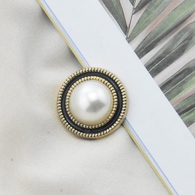 18-25MM 10PCS Coat Pearl Flower Buttons Coat Pearl Buttons for Sewing White Flat(5# Style,32L=20.0MM) - Image 1