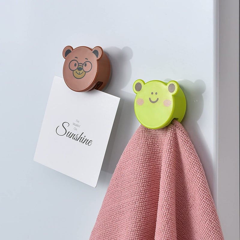 Mockery Rack Towel Clip Paste Type Snap Towel Clip Kitchen and Bathroom Multi-Functional Convenient Rag Clip Free Punch Paste Type snap, Free Punch (Random Pattern, Pack of 4) - Image 2