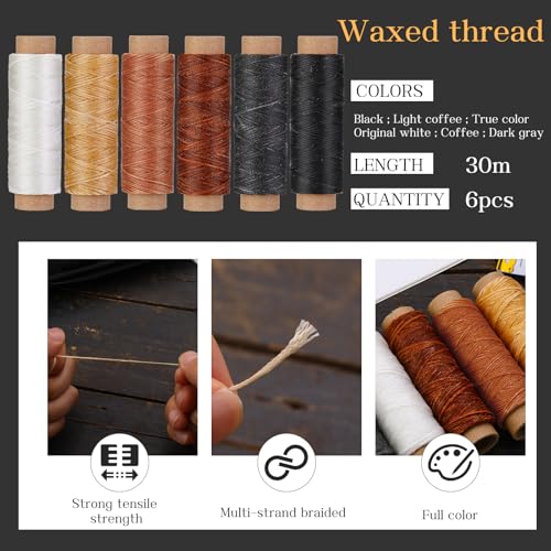 QMNNMA 40pcs Sewing Awl Kit with Bag, Portable Awl Tool Stitching with Instructions, Speedy Stitcher Sewing Awl Kit for DIY Leather Sewing Repair Craft - Image 4