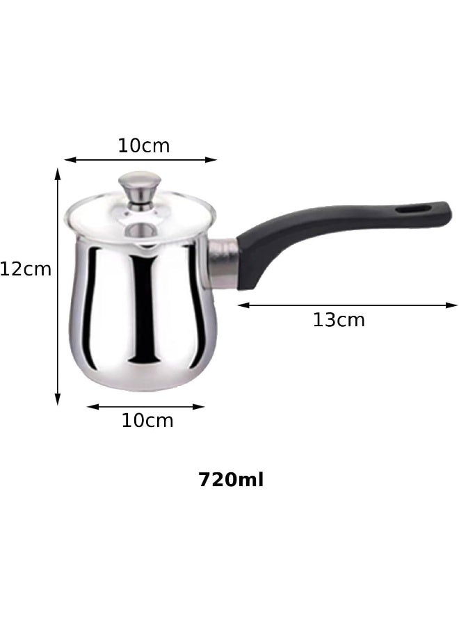 MOMENT 720ML/25oz Turkish Coffee Pot – 304 Stainless Steel Coffee and Butter Warmer, Premium Milk Warmer and Milk Pot with Spout - Image 2