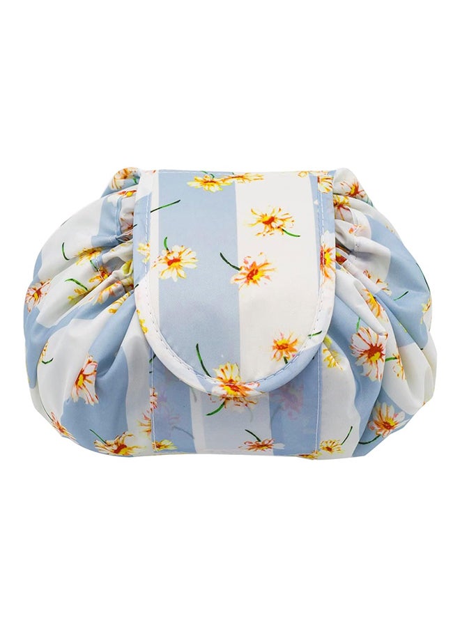 MARGOUN Make up Bag Drawstring Travel Cosmetic Bag Round Magic Toiletry Beauty Kit Pouch Flowering Multicolour - Image 2